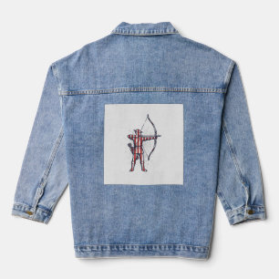 Vintage Archer American Flag Bow Hunting Shirt_1 Denim Jacket