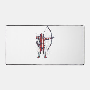 Vintage Archer American Flag Bow Hunting Shirt_1 Desk Mat