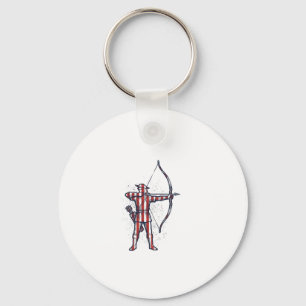 Vintage Archer American Flag Bow Hunting Shirt_1 Key Ring