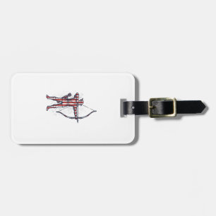 Vintage Archer American Flag Bow Hunting Shirt_1 Luggage Tag