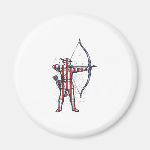 Vintage Archer American Flag Bow Hunting Shirt_1 Magnet