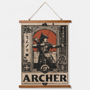 Vintage Archer Art Wabi Sabi Ornate Design Hanging Tapestry
