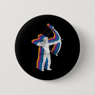 Vintage Archery Bow Hunting 6 Cm Round Badge