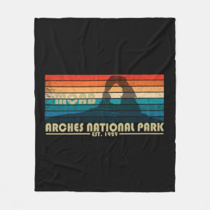 Vintage Arches National Park Moab Utah Fleece Blanket