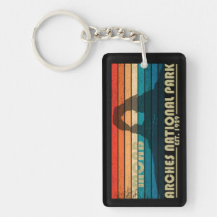 Vintage Arches National Park Moab Utah Key Ring