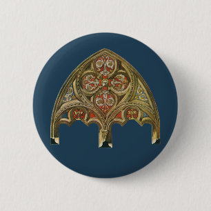 Vintage Architectural Element, Decorative Arches 6 Cm Round Badge
