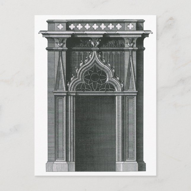 Vintage Architectural Element, Gothic Doorway Postcard (Front)