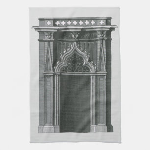 Vintage Architectural Element, Gothic Doorway Tea Towel