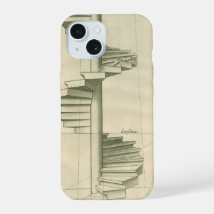 Vintage Architectural Stairs, Spiral Staircase iPhone 15 Case