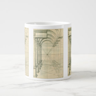Vintage Architecture, Arches Columns Perspective Large Coffee Mug