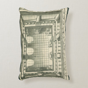 Vintage Architecture, Atrium Courtyard Perspective Decorative Cushion