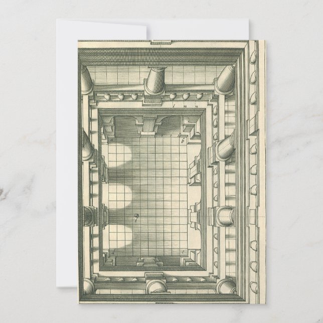 Vintage Architecture, Atrium Courtyard Perspective Invitation (Front)