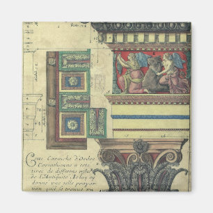 Vintage Architecture, Column with Cornice Moulding Magnet