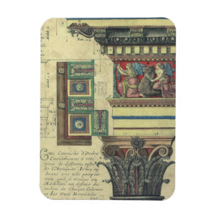 Vintage Architecture, Column with Cornice Moulding Magnet