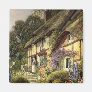 Vintage Architecture, Country Cottage House Magnet