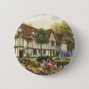 Vintage Architecture Formal Garden English Cottage 6 Cm Round Badge
