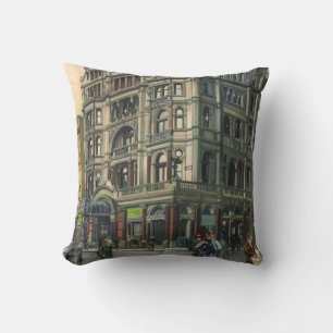 Vintage Architecture Queens Hotel Leicester Square Cushion