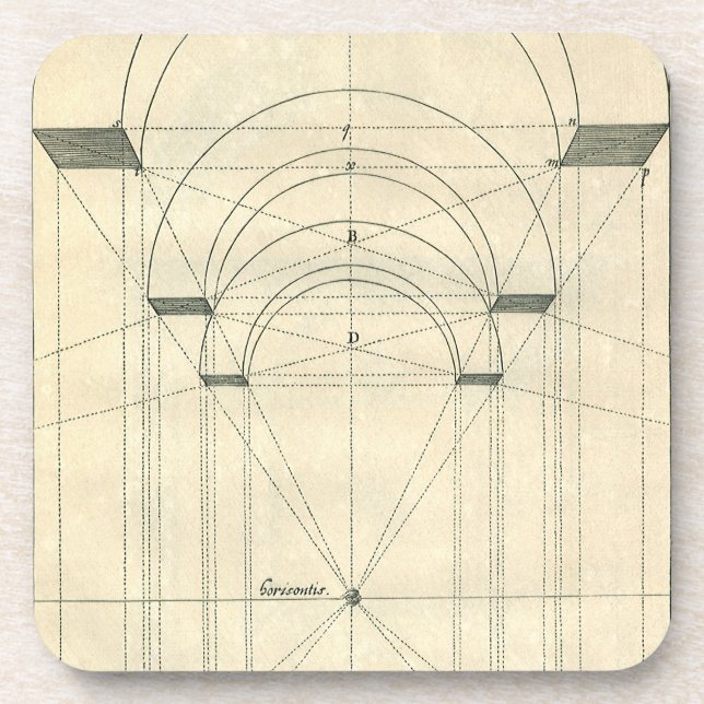 Vintage Architecture, Renaissance Arch Perspective Coaster (Front)