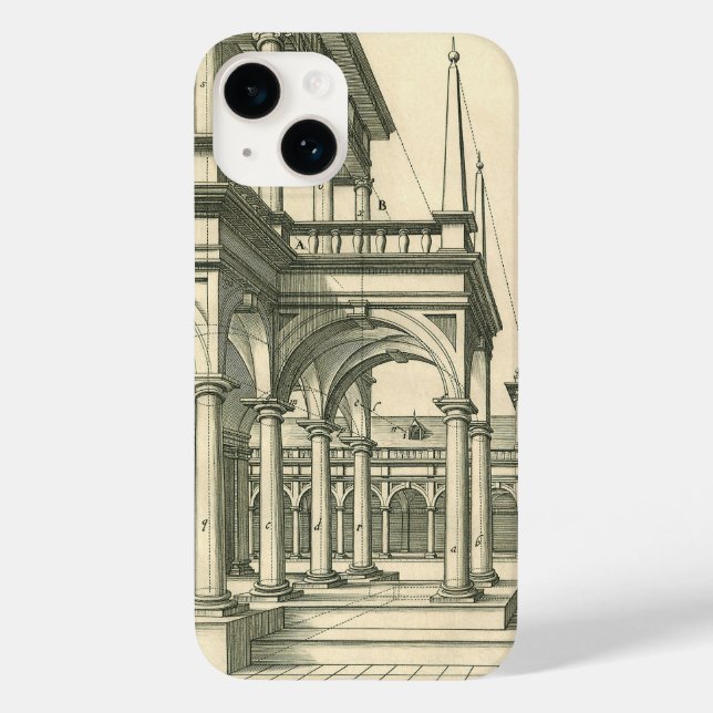 Vintage Architecture, Roman Courtyard with Columns Case-Mate iPhone Case (Back)
