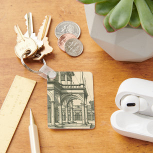 Vintage Architecture, Roman Courtyard with Columns Key Ring