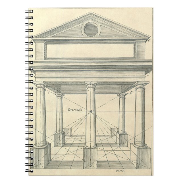 Vintage Architecture, Roman Portico with Columns Notebook (Front)