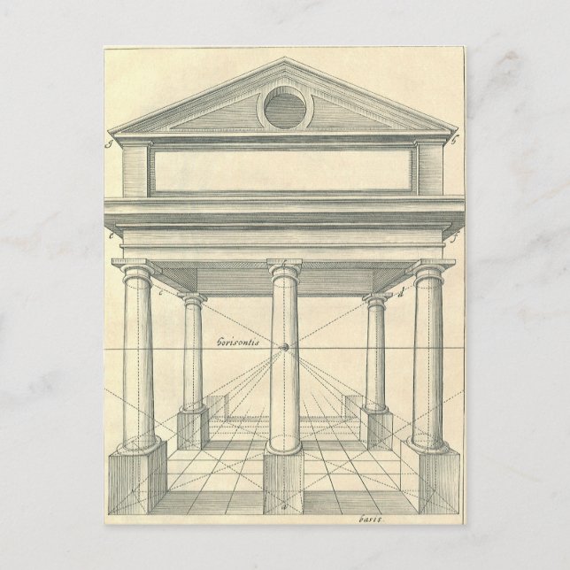 Vintage Architecture, Roman Portico with Columns Postcard (Front)