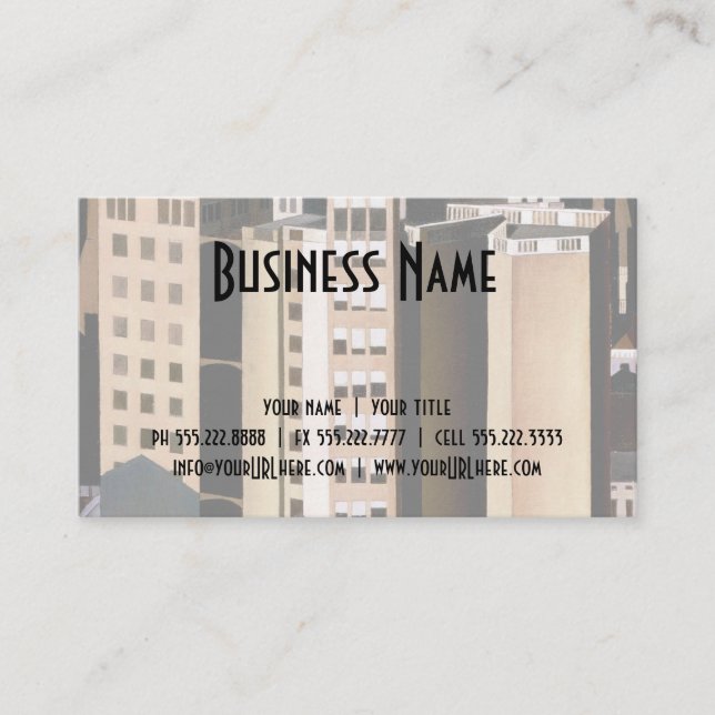 Vintage Architecture, Skyscrapers by Sheeler, 1922 Business Card (Front)