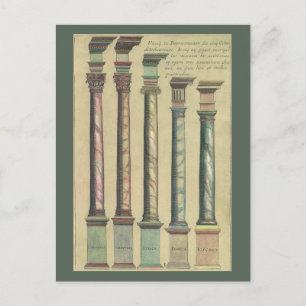 Vintage Architecture, the 5 Architectural Orders Postcard