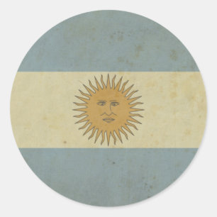Vintage Argentina Flag Classic Round Sticker