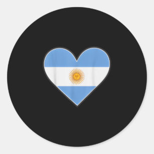 Vintage argentina heart country pride cheer flag classic round sticker