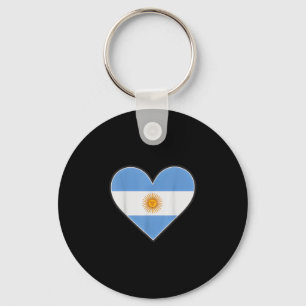 Vintage argentina heart country pride cheer flag key ring