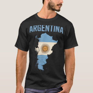 Vintage argentina map country flag vacay cheer T-Shirt