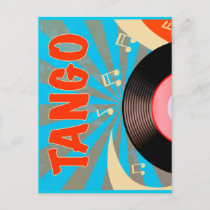 Vintage Argentine Tango Vinyl Record Postcard