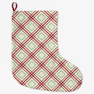 Vintage Argyle Plaid Geometric Christmas Stocking