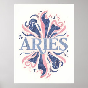 Vintage Aries Zodiac Sign Whimsical Illustration