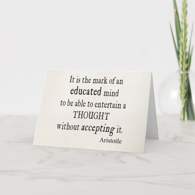 Vintage Aristotle Educated Mind Thought Quote Card (Front)