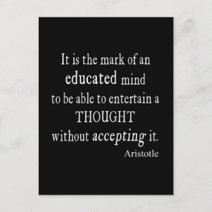 Vintage Aristotle Educated Mind Thought Quote Postcard