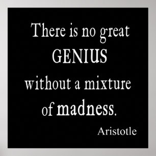 Vintage Aristotle Great Genius Madness Poster