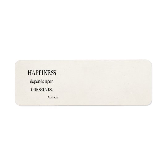 Vintage Aristotle Happiness Inspirational Quote Return Address Label