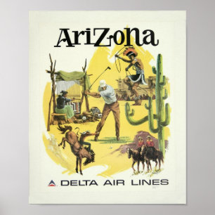 Vintage Arizona Aeroplane Travel Poster