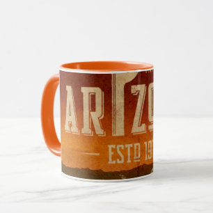 Vintage Arizona cactus retro coffee mug
