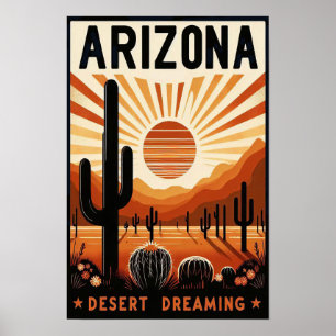 Vintage Arizona Desert Poster