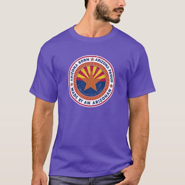 Vintage Arizona Flag Arizona Born T-Shirt (Front)