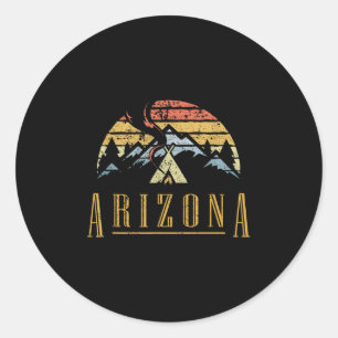 Vintage Arizona Mountains Camping Campfire Retro T Classic Round Sticker