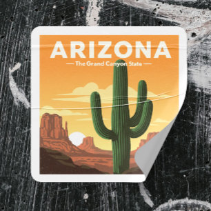Vintage Arizona Square Sticker