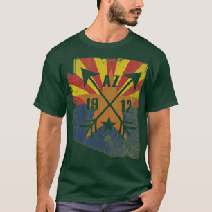 Vintage Arizona State Flag Map Love Home Vacation T-Shirt