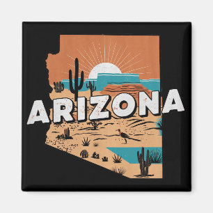 Vintage Arizona USA Map Magnet