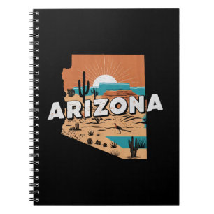 Vintage Arizona USA Map Notebook