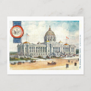 Vintage Arkansas Capitol with Seal Postcard