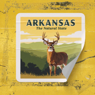 Vintage Arkansas Square Sticker